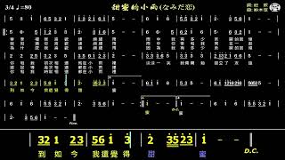 甜蜜的小雨F なみだ恋淚水之戀《動態簡譜》導音 伴奏《雙跑譜》卡拉OK字幕 [upl. by Lucey502]