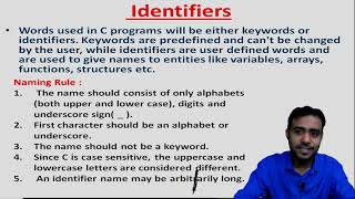 Tutorial 4 Keywords and Identifiers in C in Hindi  GATE  NET  PSU [upl. by Ennirak]