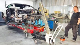 Mercedes S Coupe C217 front accident repair Rail and strut tower replacement [upl. by Blackwell]