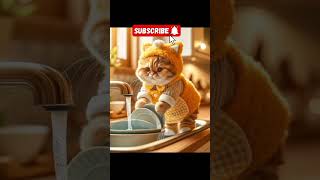 The cat is cleaning the housecat tiktok instagram shorts cleaning house [upl. by Valenza]