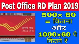 POST OFFICE RD PLAN  POST OFFICE RECURRING DEPOSIT INTEREST RATE 2019 Hindi Mr Kashyap [upl. by Artema]