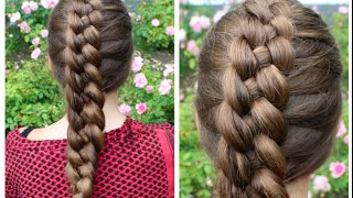 Dutch 4strand braid tutorial  HairAndNailsInspiration [upl. by Einnaf]