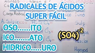 Radicales de ácidos oxácidos y ácidos hidrácidos química quimicainorganica ácidos [upl. by Lraed]