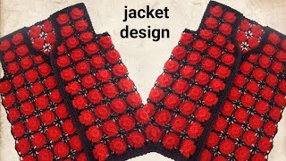 New 2 two colour Crochet jacket designhow to crochet ladies jacketcrosia design for beginners [upl. by Niatsirk]