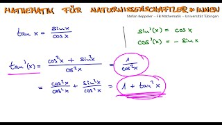 Trigonometrische Funktionen 4  Ableitung des Tangens [upl. by Tekla389]