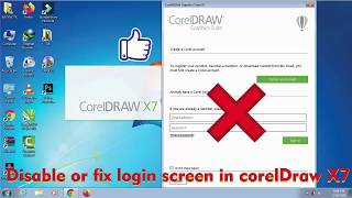 How to remove Disable or fix login screen or Email verification in CorelDraw X7  Solved  Fix [upl. by Anedal830]