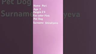 My name my age my height my pet my surname [upl. by Sara505]