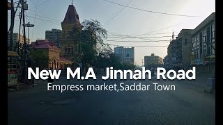 New M A Jinnah Road  Saddar  Karachi street view  4k  2nd April 2023 [upl. by Jermyn]