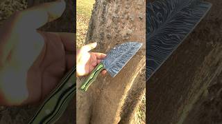 Damascus steel handmade feather pattern clover ￼knife with beautiful design [upl. by Niamart]