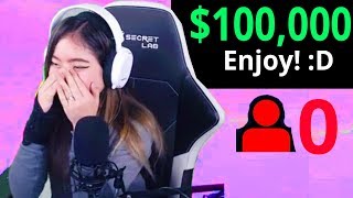 Donating 100000 To Streamers With 0 Viewers [upl. by Aynam]