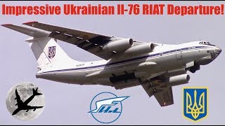 Impressive Ukrainian Air Force Il76 Takeoff at FairfordRIAT Departures Inc Wing Wave  170717 [upl. by Enelav248]