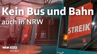 Streik im ÖPNV Verdi legt Bus und Bahn im Nahverkehr lahm  WDR aktuell [upl. by Tihor]