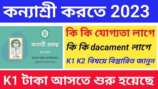 কন্যাশ্রী করতে কি কি ডকুমেন্ট লাগে । কি যোগ্যতা লাগে। kanyashree k1  kanyashree k2 [upl. by Enimisaj]