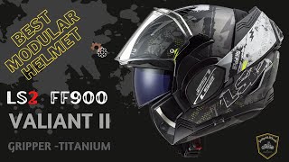 Best modular helmet LS2 FF900 Valiant II Gripper  Unboxing  First Impression  Gadget Wheelz [upl. by Ylek856]