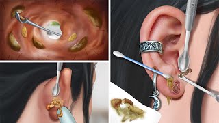 ASMR Girl has a swollen ear piercing good treatment to remove earwax [upl. by Sanfred]