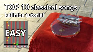 Kalimba tutorial with tabs Top 10 classical songs EASY [upl. by Stout527]