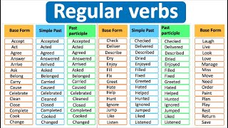 Common Regular Verbs  Definition amp Examples  Improve your vocabulary [upl. by Arramat]