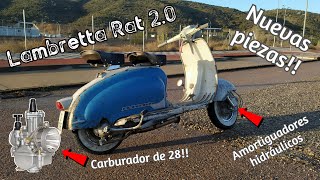 Lambretta Rat 20  Montamos amortiguadores hidráulicos y un carburador de 28mm [upl. by Orfield771]