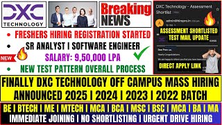 🔥FINALLY DXC TECHNOLOGY MASS HIRING ANNOUNCED  FRESHERS OFF CAMPUS DRIVE FOR 2025 2024 2023 BATCH [upl. by Enihsnus919]