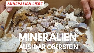 Mineralien aus Idar Oberstein  Super Fund mit Achaten Jaspis Bergkristallen und Amethysten [upl. by Nahgiem]