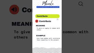 Meaning of Word CONTRIBUTE shortvideo english learning [upl. by Suolevram934]