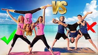 BOYS VS GIRLS 3 Person Yoga Challenge [upl. by Mcgregor]