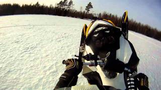 SkiDoo XRS 800 ETEC Wheelies slalom and one hand Pitea Sweden [upl. by Ahcmis]