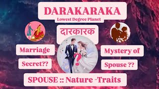 Spouse Characteristics  Darakaraka  दारकारक  spouse significator  spouse in astrology marriage [upl. by Akimed635]