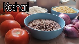 KOSHARI RECIPE  BROWN LENTIL amp PASTA DISH  ARABIC EGYPTIAN DISH [upl. by Nylodam]