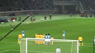 2009211 W杯アジア最終予選 日本vsオーストラリア 中村俊輔選手 FK [upl. by Lukash]