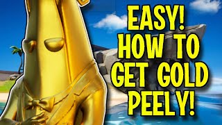 HOW TO UNLOCK FULLY GOLD PEELY  TIP amp TRICKS  FORTNITE [upl. by Oinegue]