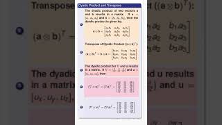 Dyadic Product and Transpose tensors vector vector operation [upl. by Celio985]