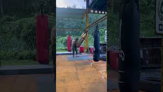 Buakaw Teaching Kota Miura Body Kick on the HeavyBag [upl. by Tlihcox]