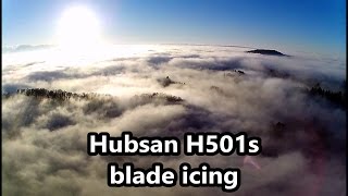 Hubsan H501s Drone blade icing when flying in freezing fog [upl. by Nais]