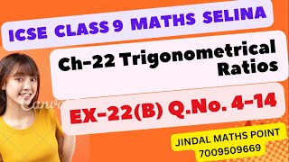 Ch22 Trigonometrical Ratios Ex22B Q No414 From Selina Concise For Class 9 Math [upl. by Gean635]