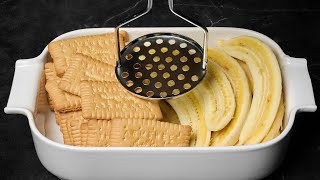 Whisk banana with cookies Youll be amazed Delicious dessert in 5 minutes without baking [upl. by Bean]