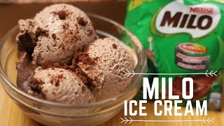 Milo Ice Cream  3 Ingredient Recipe   Homemade Ice Cream Recipe [upl. by Anairdna]