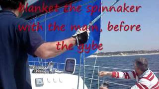 Gybing an Assymmetrical Spinnaker on quotthe Insidequot [upl. by Nelleoj683]