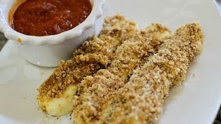 Homemade Baked Mozzarella Sticks Cheese Sticks [upl. by Ylelhsa]