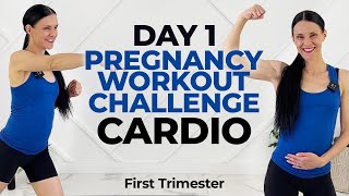 First Trimester Cardio Workout 20Min Pregnancy Workout Safe For All Trimesters [upl. by Desdamona]