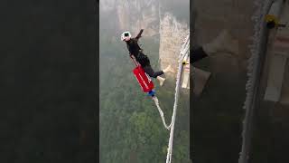 Zhangjiajie Grand Canyon Glass Bridge Bungee Jump [upl. by Otreblada]