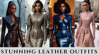 STUNNING AND FASHIONABLY LEATHER OUTFITS BY GRACIOUS EXCELLENCE [upl. by Yajiv]