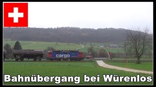 Railroad Crossing Switzerland  Bahnübergang bei Würenlos Schweiz 2017 [upl. by Vassily]