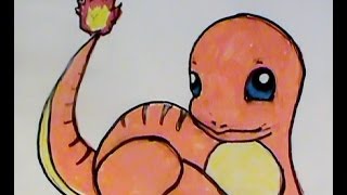 How to Draw CHARMANDER Pokemon No 004 Tutorial [upl. by Terrell]