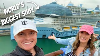 BOARDING DAY Sailing past ICON of The Seas  Royal Caribbean Cruise Vlog [upl. by Reh86]