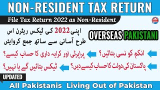 File Tax Return 2022 for NonResident Pakistani NRP  Tax Return for Overseas Pakistanis [upl. by Rahsab]