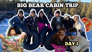 OUR NO SNOW BIG BEAR CABIN TRIP DAY 3  TUBING VILLAGE amp ALMOST ALL NIGHTER 😂 [upl. by Hacim]