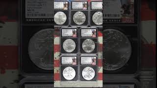 My NGC MS70 American Silver Eagle ASE collection  silver silverdollar coins bullion shorts [upl. by Allene]