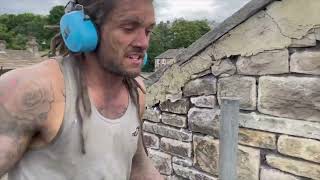 How to repoint a gable wall 1Breaking out and preperation of joints [upl. by Gusti948]