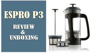 Espro P3 Review and Unboxing Coffee Press with Thick amp Durable SchottDuran Glass Carafe [upl. by Mont658]